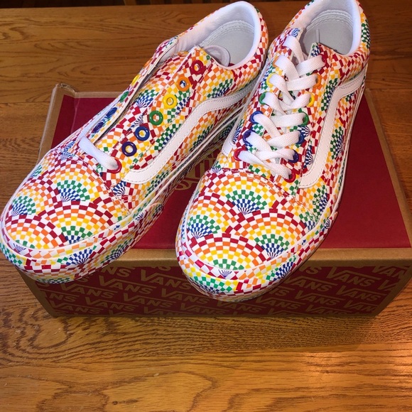 Vans Old Skool Pride Platform Shoes Sneakers - Picture 5 of 7